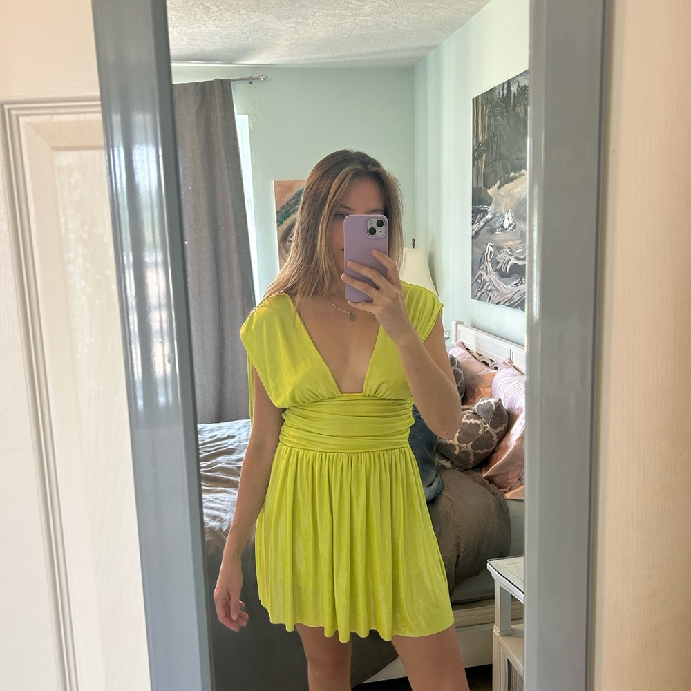 Beautiful Italian green yellow dress!